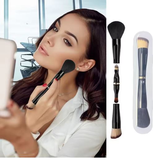 4-In-1 Draagbare Make-Up Borstel Set