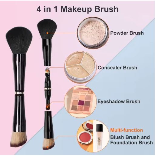 4-In-1 Draagbare Make-Up Borstel Set